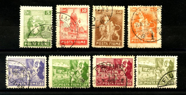 1919 - FIUME - LOTTO/39885 - POSTA FIUME 8v. - USATI