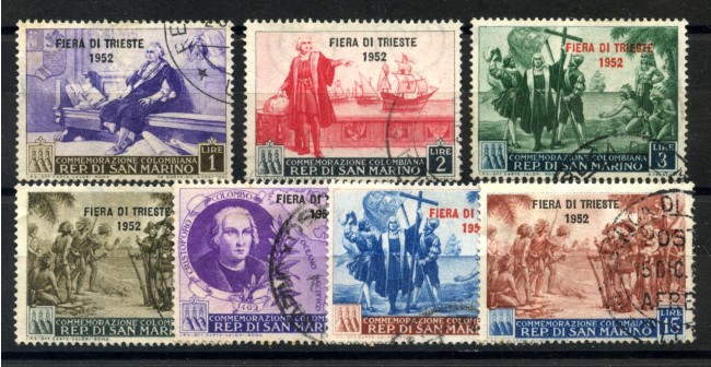 1952 - SAN MARINO - FIERA DI TRIESTE 7v. - USATI - LOTTO/36694