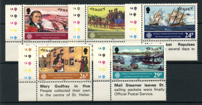 1983 - LOTTO/13376 - JERSEY - ANNO DELLE COMUNICAZIONI 5v. - NUOVI