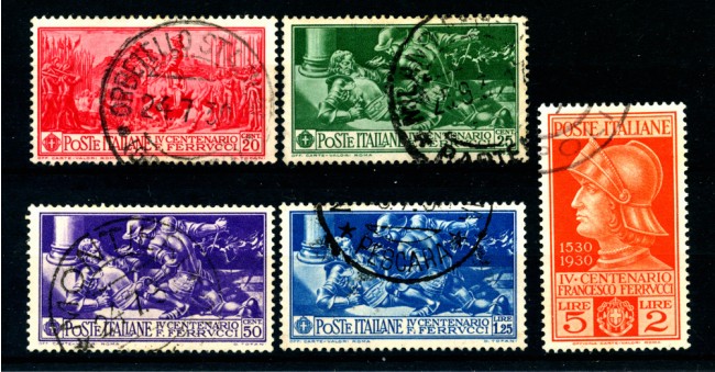 1930 - LOTTO/22075 - REGNO - FRANCESCO FERRUCCI  5v. - USATI