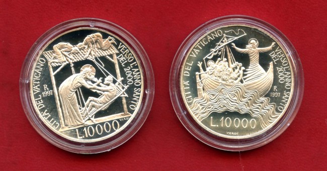 Vatican City 1997 Holy Year Set of 2 Commemorative Silver Coins - Proof - LOTTO/M48610