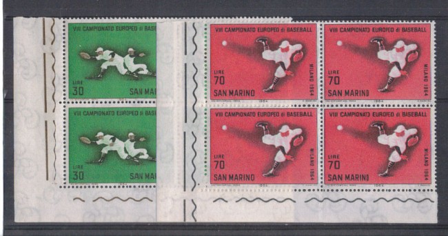 1964 - LOTTO/7891Q - SAN MARINO - BASEBALL - QUARTINE