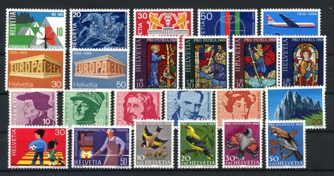 1969 - SVIZZERA - LOTTO/39448 - ANNATA COMPLETA 23v. - NUOVI