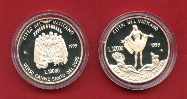 1999 - VATICANO - LOTTO/M48607 - SERIE DI 2 MONETE COMMEMORATIVE ANNO SANTO