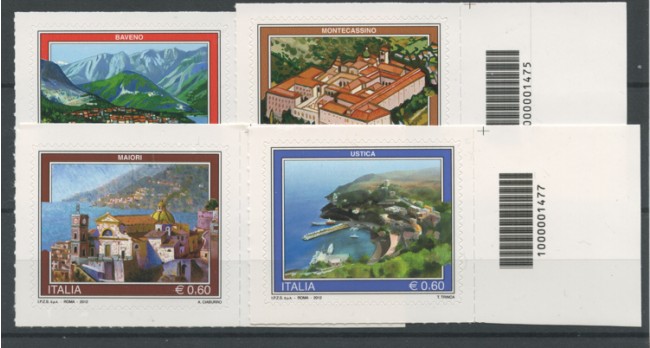 2012 - LOTTO/15425CB - REPUBBLICA - TURISTICA 4v. - CODICE A BARRE
