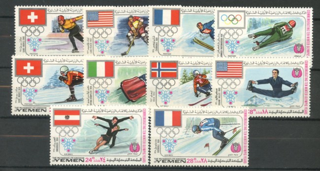 1968 - YEMEN - LOTTO/19894 - OLIMPIADI GRENOBLE 10v. - NUOVI