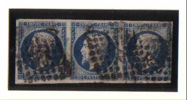 1853/1860 - LBF/2258 -  FRANCIA - 20C. AZZURRO SCURO - USATI