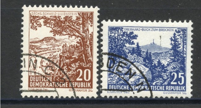 1961 - GERMANIA DDR - PAESAGGI ED EDIFICI 2v. - USATI - LOTTO/36173