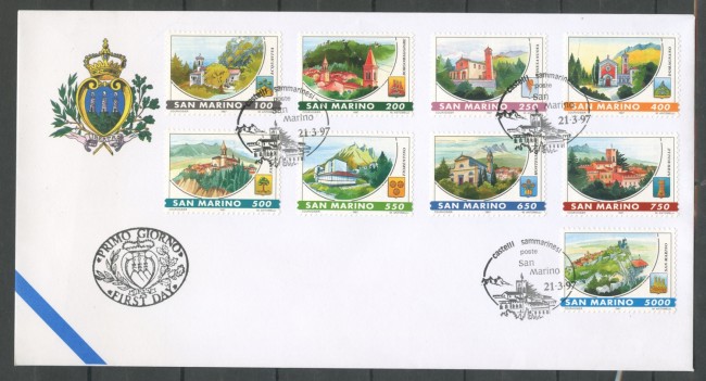 1997 - SAN MARINO - CASTELLI 9v.  - BUSTA FDC - LOTTO/36740