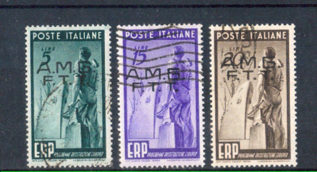 1949 - LOTTO/11062 - TRIESTE A - E.R.P.  3v. - USATI