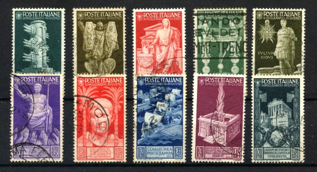 1937 - REGNO - BIMILLENARIO DI AUGUSTO 10v. - USATI - LOTTO/38002