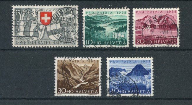 1952 - LOTTO/22315 - SVIZZERA - PRO PATRIA 5v. - USATI