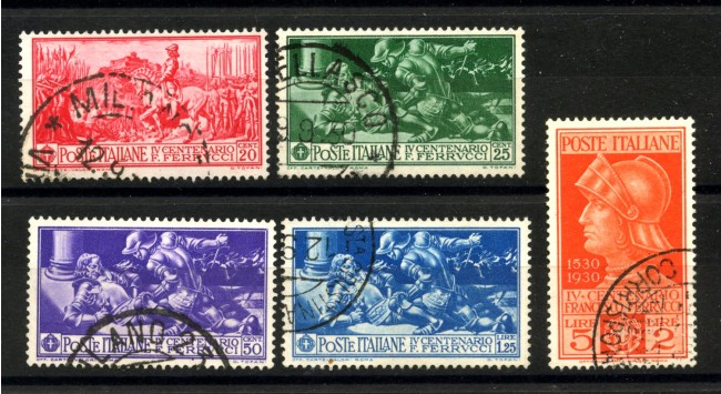 1930 - REGNO - LOTTO/40033 - FRANCESCO FERRUCCI 5v. - USATI
