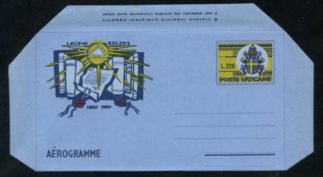 1980 - LOTTO/17108 - VATICANO - AEROGRAMMA ARCHIVIO SEGRETO - NUOVO