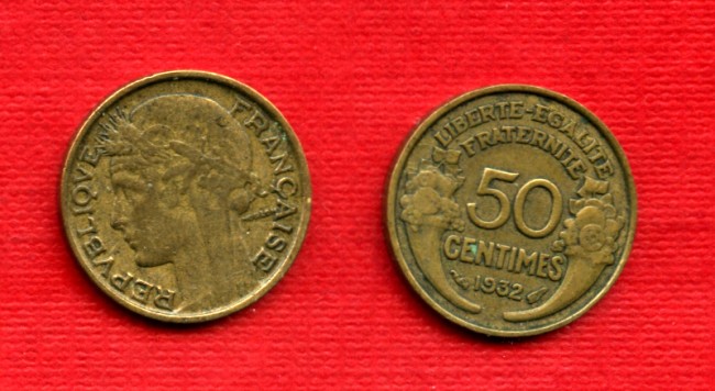 1932 - LOTTO/M21757 - FRANCIA - 50 CENTESIMI CORNUCOPIA