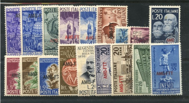 1950 - TRIESTE A - LOTTO/40376 - INSIEME DI 18 FRANCOBOLLI NUOVI IN SERIE COMPLETE