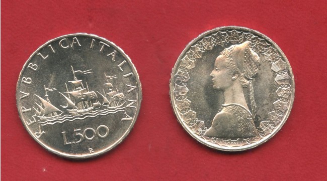 1968 - REPUBBLICA - LOTTO/M48106 - 500 LIRE ARGENTO CARAVELLE
