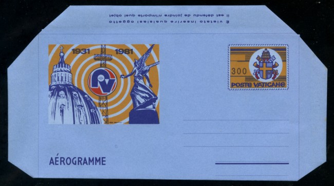 1981 - LOTTO/17109 - VATICANO - RADIO VATICANA AEROGRAMMA - NUOVO