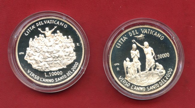 Vatican City 1996 Holy Year Set of 2 Commemorative Silver Coins - Proof - LOTTO/M48609