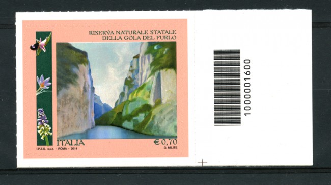 2014 - LOTTO/19149 - REPUBBLICA - GOLA DEL FURLO - NUOVO CODICE A BARRE