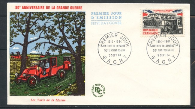 1964 - FRANCIA - 50° BATTAGLIA DELLA MARNA - BUSTA FDC - LOTTO/25207