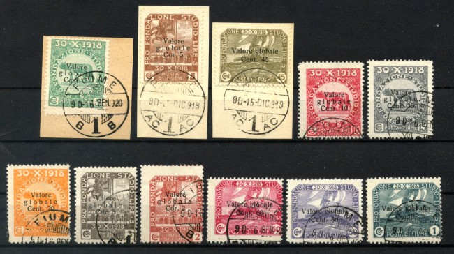 1919 - FIUME - LOTTO/39886 - PRO FONDAZIONE STUDIO 11v. - USATI