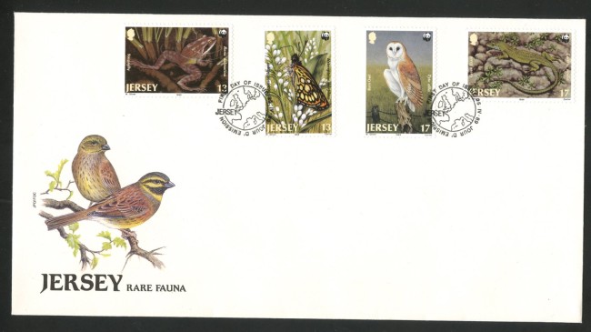 1989 - JERSEY - LOTTO/41775 - FAUNA RARA 4v. - BUSTA FDC