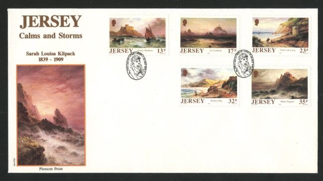 1989 - JERSEY - LOTTO/41779 - ARTISTI  5v. - BUSTA FDC