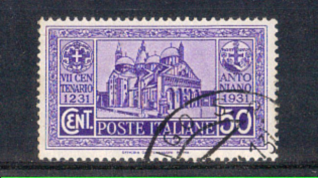 1931 - LOTTO/REG295U - REGNO - 50c. S.ANTONIO - USATO