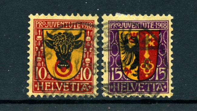1918 - LOTTO/24584 - SVIZZERA - PRO JUVENTUTE 2v. - USATI