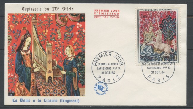 1964 - FRANCIA - 1 Franco DAMA E LIOCORNO - BUSTA FDC - LOTTO/25196