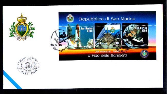 1998 - LOTTO/11242 - SAN MARINO - BANDIERA NELLO SPAZIO - BUSTA FDC