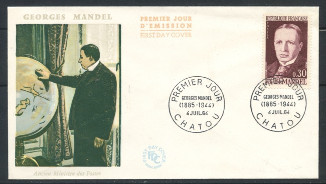 1964 - FRANCIA - GEORGES MANDEL - BUSTA FDC - lotto/25206