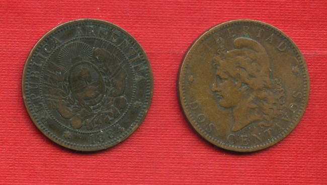 1884 - LOTTO/M23090 - ARGENTINA - 2 CENTAVOS REPUBBLICA