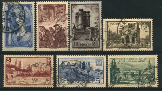1938 - LOTTO/11786 - FRANCIA - VEDUTE E SOGGETTI 7v. - USATI