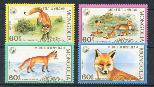 1987 - MONGOLIA - LOTTO/20171 - VOLPE 4v. - NUOVI