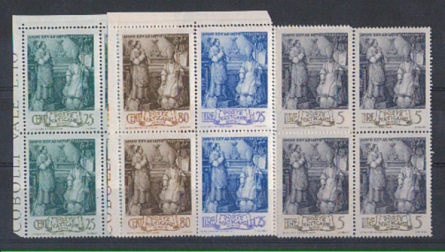 1943 - LOTTO/VAT83CPNQ - VATICANO - EPISCOPATO DI PIO XII° QUARTINE