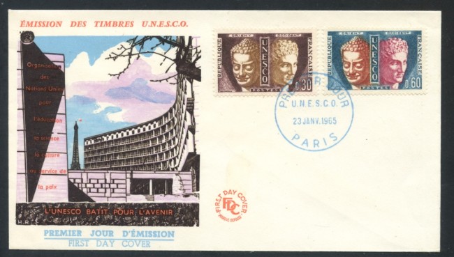 1965 - FRANCIA - 30 E 60c. UNESCO - BUSTA FDC - LOTTO/25825