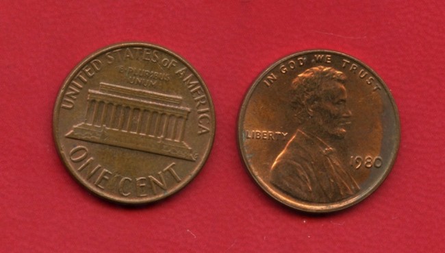 1980 - STATI UNITI - 1 CENT. LINCOLN - LOTTO/M26218