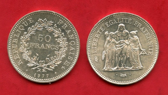 1977 - FRANCIA - LOTTO/M47539 - 50 FRANCHI ARGENTO