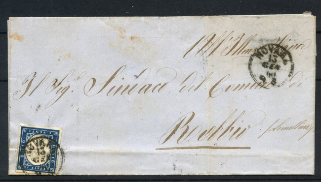 1861/62 - REGNO DI SARDEGNA - LOTTO/41059 - 20 CENT. DA NOVARA A ROBBIO