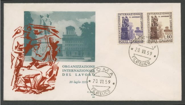 1959 - LOTTO/15976 - REPUBBLICA - ORGANIZZAZIONE LAVORO - FDC