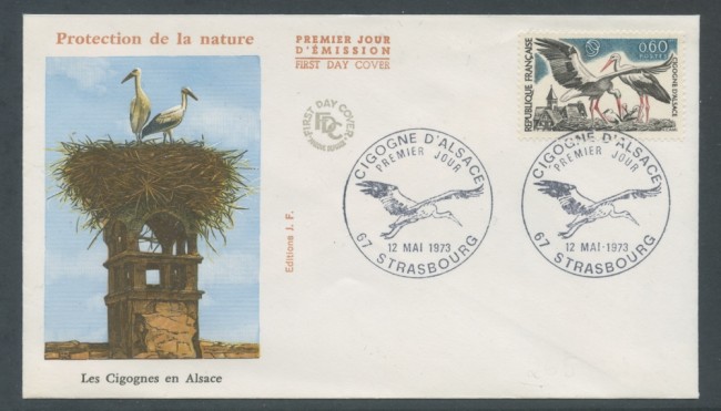 1973 - FRANCIA - PROTEZIONE NATURA CICOGNE - BUSTA FDC - LOTTO/25740