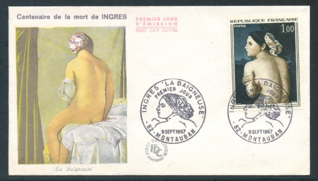 1967 - FRANCIA - DIPINTO LA BAGNANTE DI INGRES - BUSTA FDC - LOTTO/26510