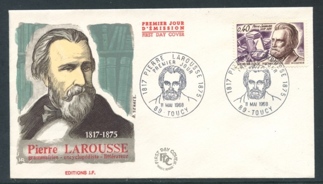 1968 - FRANCIA - PIERRE LAROUSSE - BUSTA FDC - LOTTO/26616