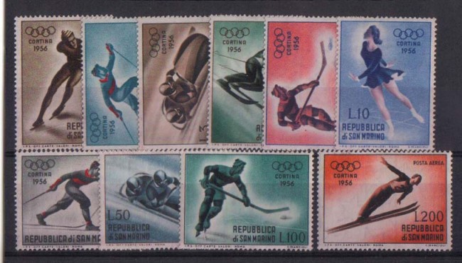 1955 - LBF/2731A - S.MARINO - OLIMPIADI DI CORTINA 10v. NUOVI