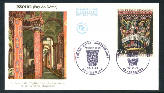 1973 - FRANCIA - OPERE D'ARTE CAPITELLO - BUSTA FDC - LOTTO/2751