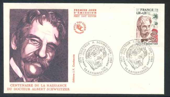 1975 - FRANCIA - DOTT. SCHWEITZER - BUSTA FDC - LOTTO/25863