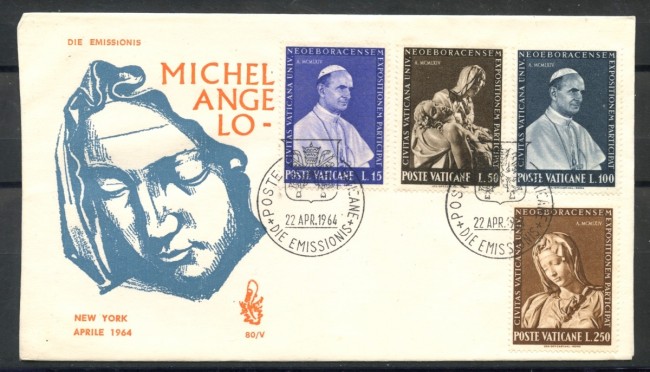 1964 - VATICANO - ESPOSIZIONE DI NEW YORK - BUSTA FDC VENEZIA - LOTTO/27681
