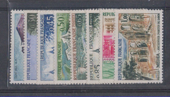 1961/62 - LOTTO/4536 - FRANCIA - SERIE TURISTICA 8v.